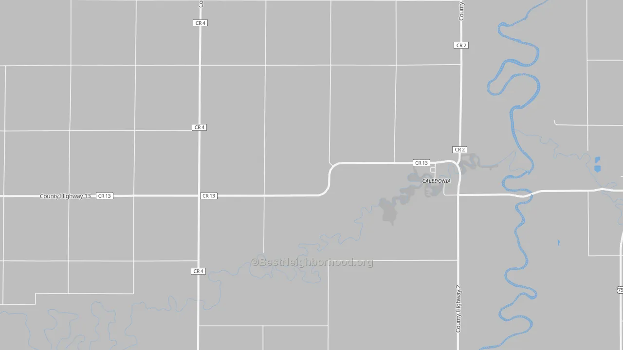Transit Grade map of Caledonia, ND