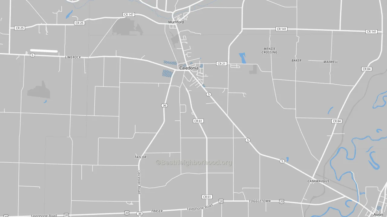 Transit Grade map of Caledonia, NY
