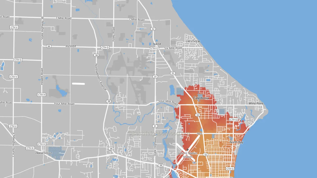 Transit Grade map of Caledonia, WI