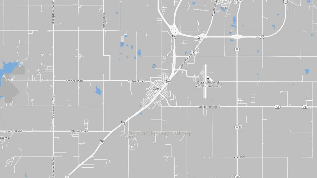 Transit Grade map of Calera, OK