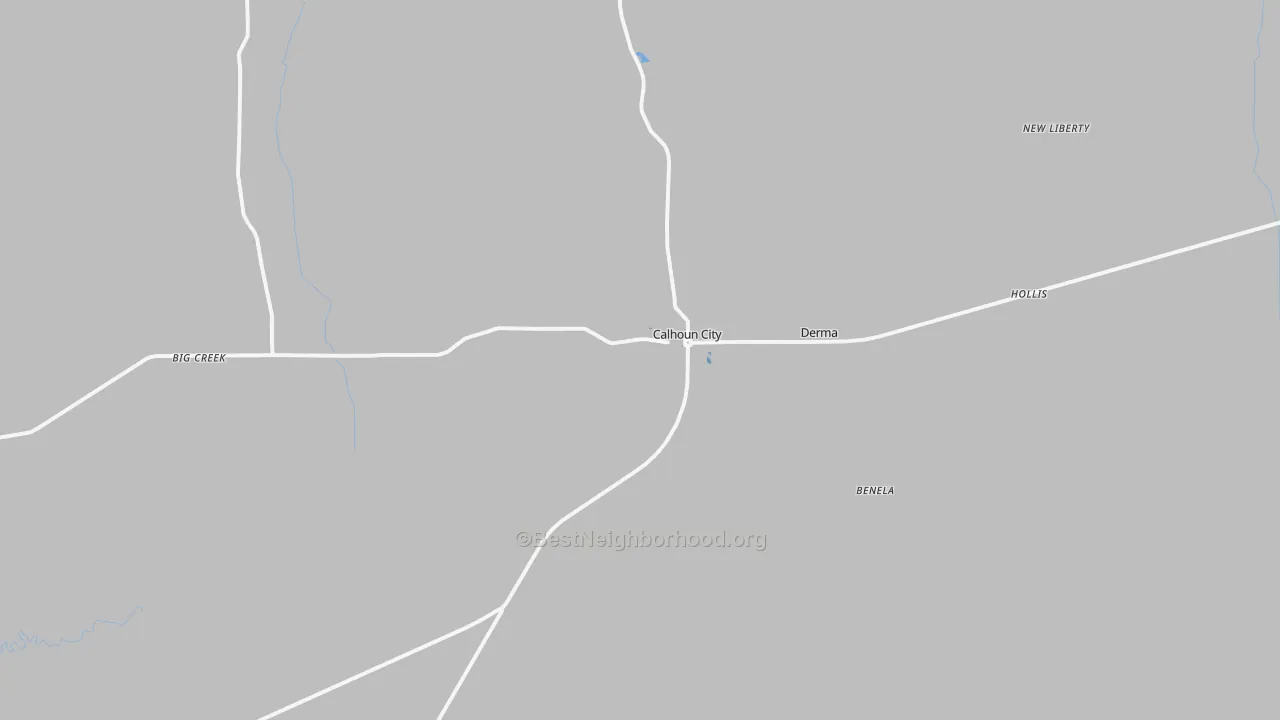 Transit Grade map of Calhoun City, MS
