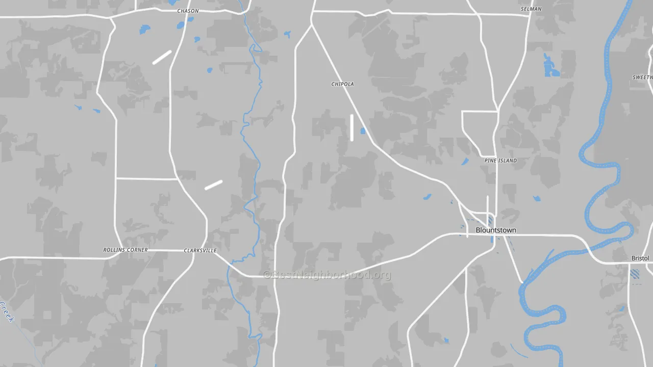 Transit Grade map of Calhoun County, FL