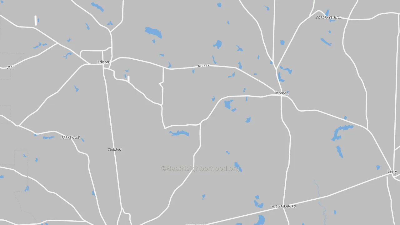 Transit Grade map of Calhoun County, GA