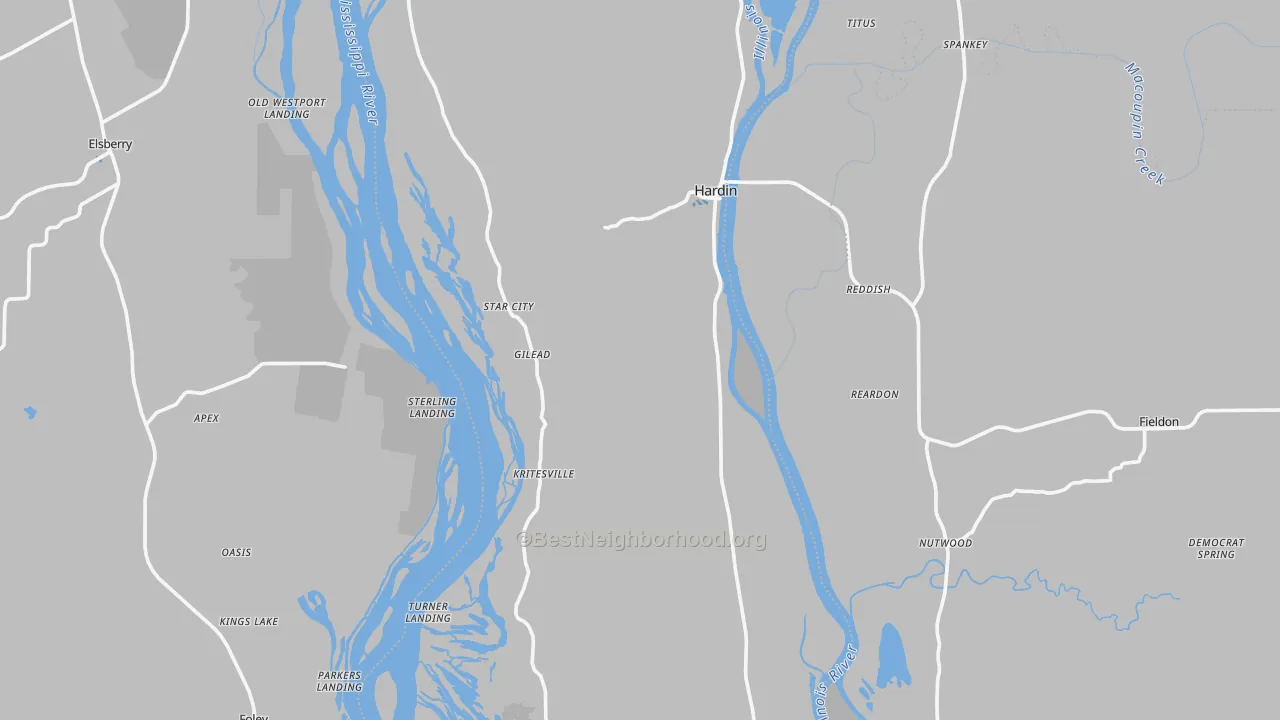 Transit Grade map of Calhoun County, IL