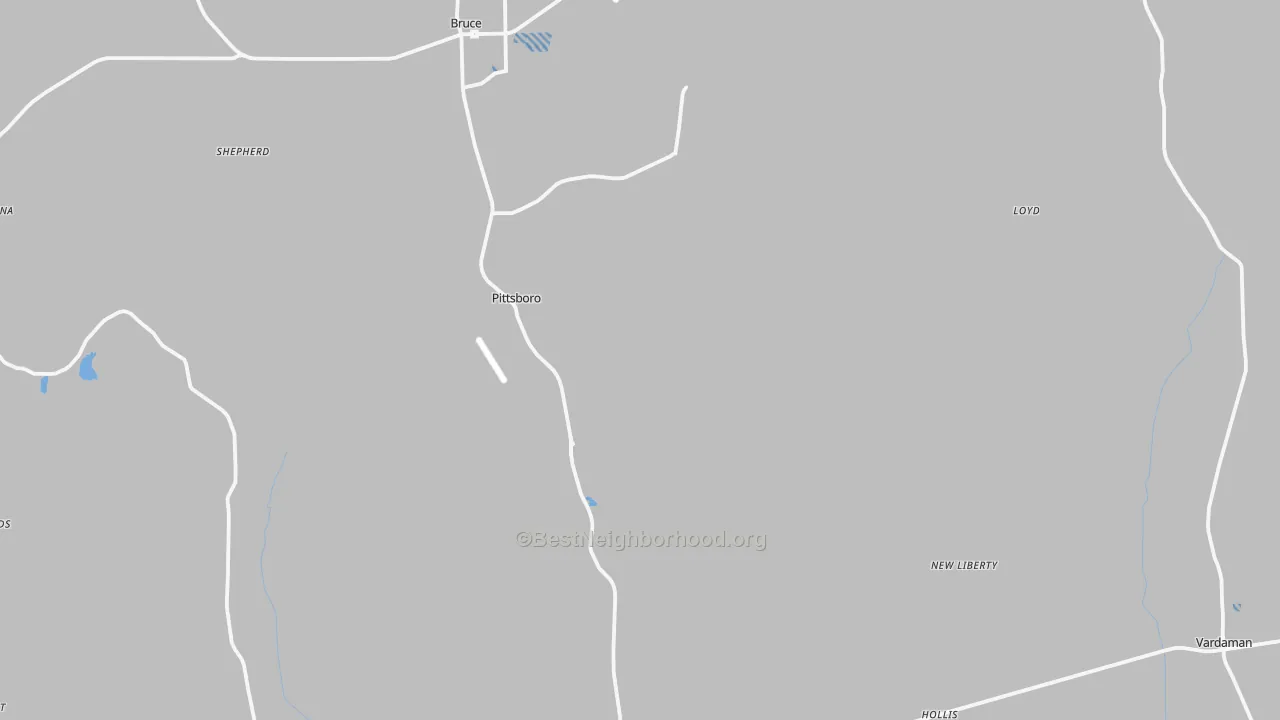 Transit Grade map of Calhoun County, MS