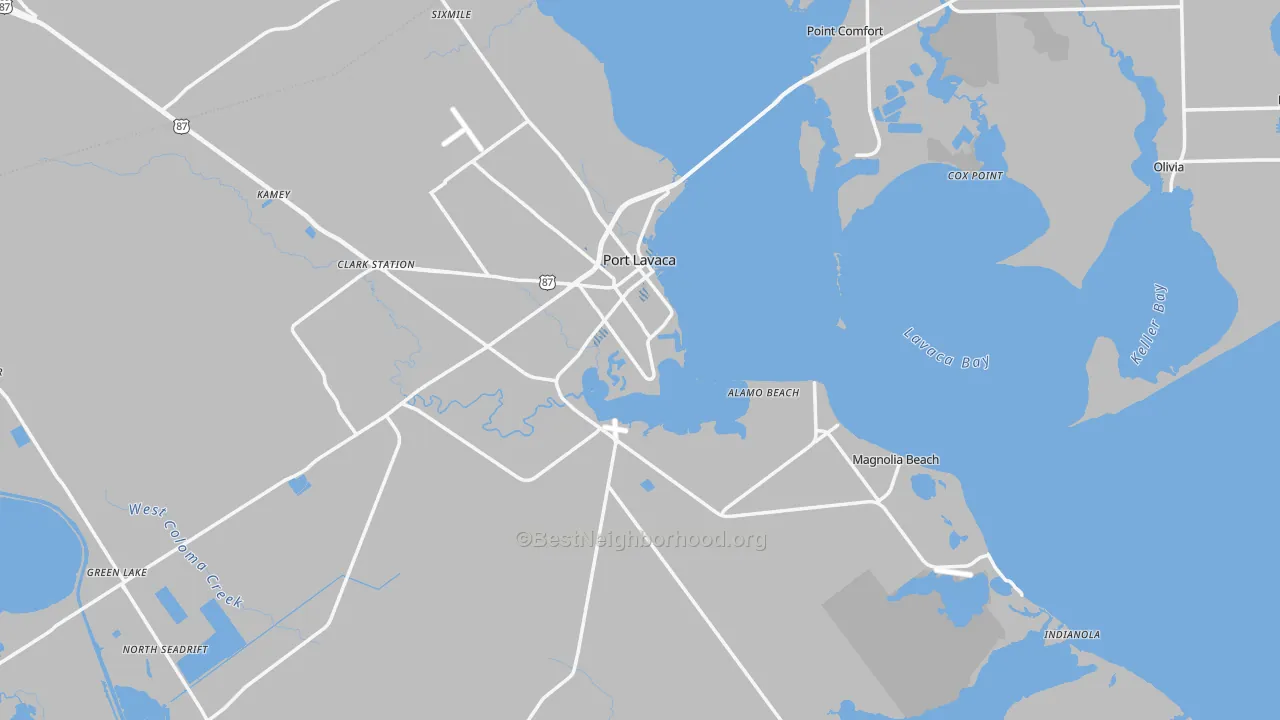 Transit Grade map of Calhoun County, TX