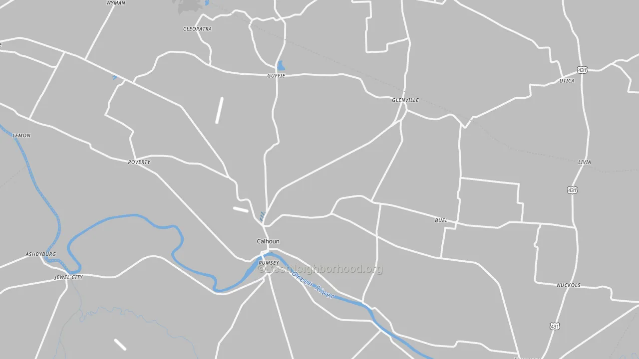 Transit Grade map of Calhoun, KY