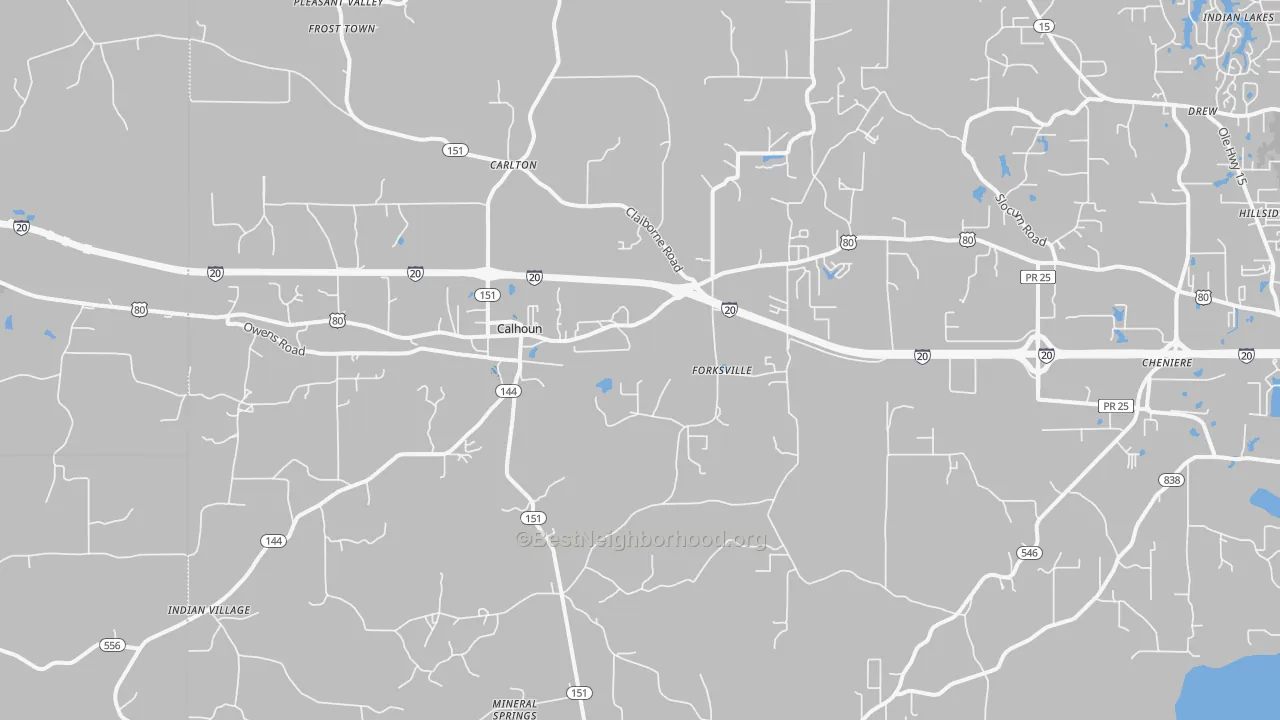 Transit Grade map of Calhoun, LA