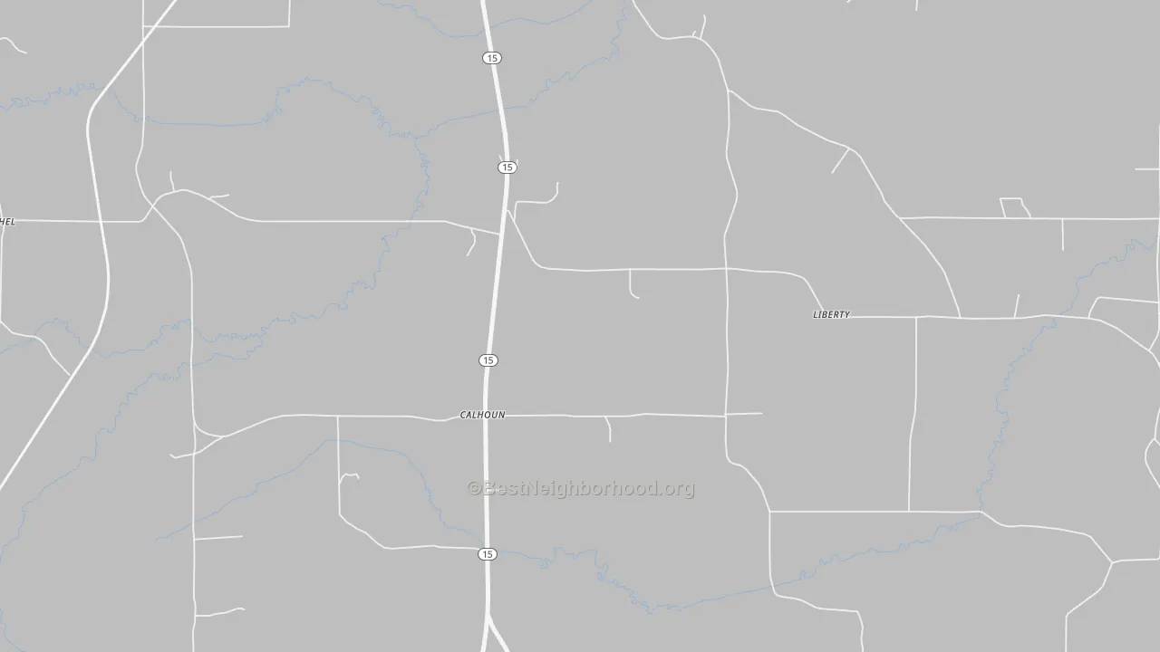 Transit Grade map of Calhoun, MS