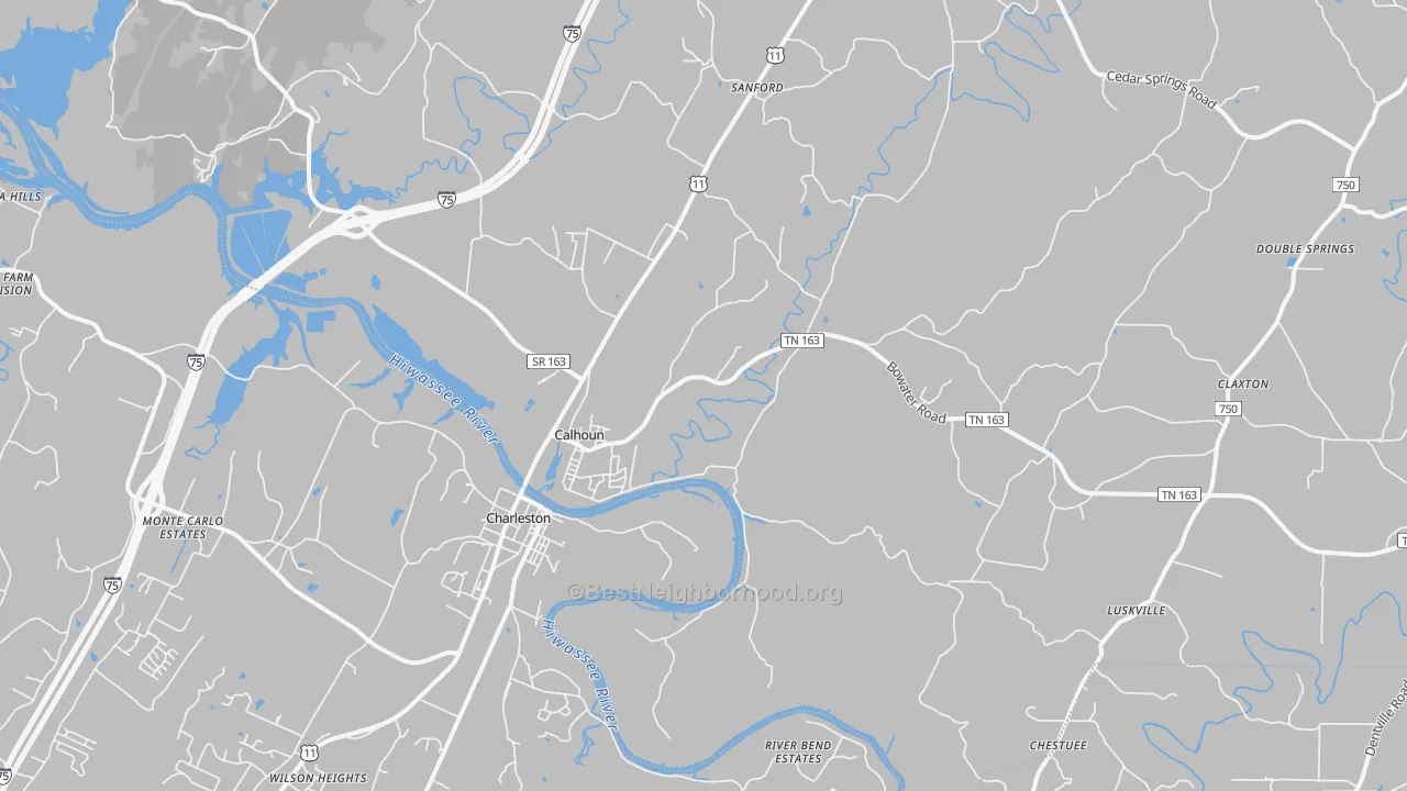 Transit Grade map of Calhoun, TN