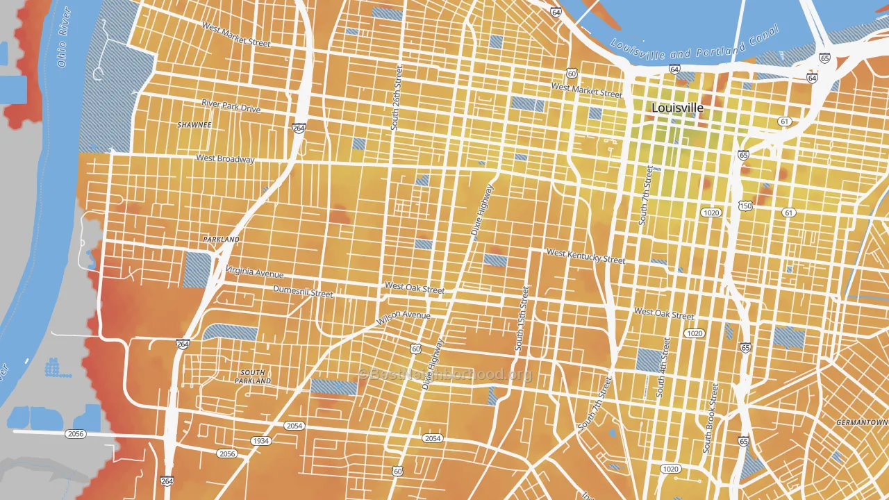 Transit Grade map of California, Louisville, KY