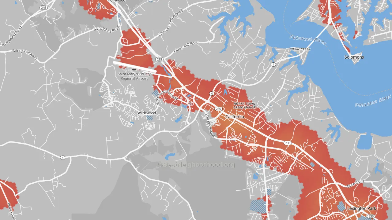 Transit Grade map of California, MD