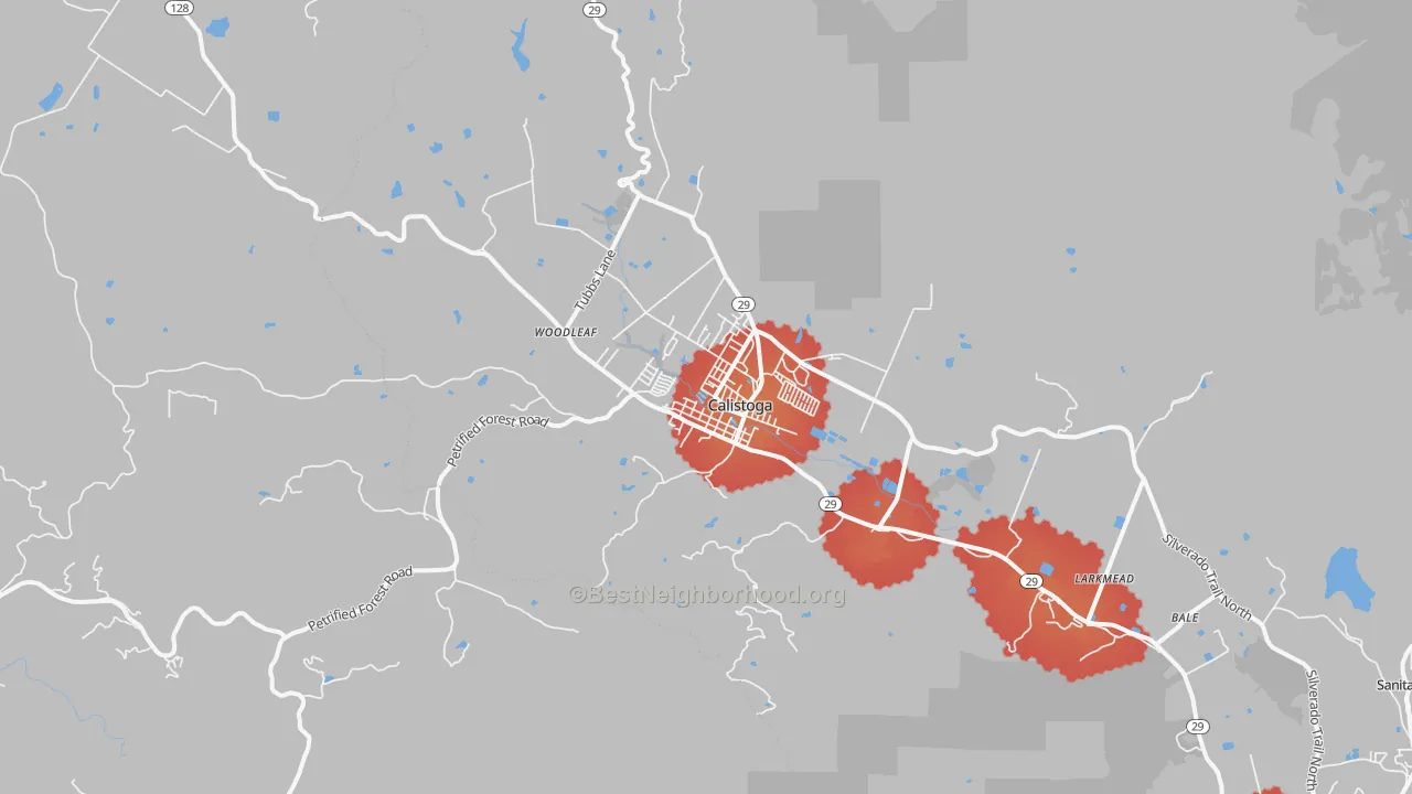 Transit Grade map of Calistoga, CA