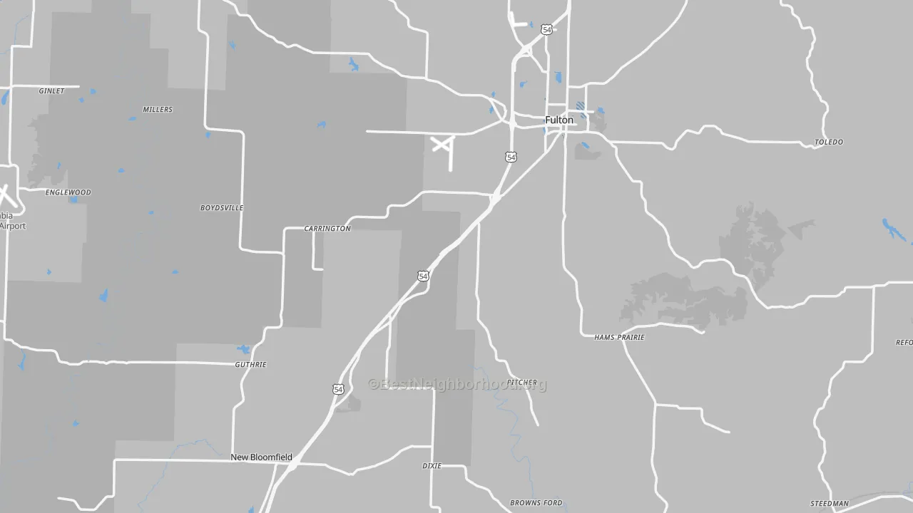 Transit Grade map of Callaway County, MO