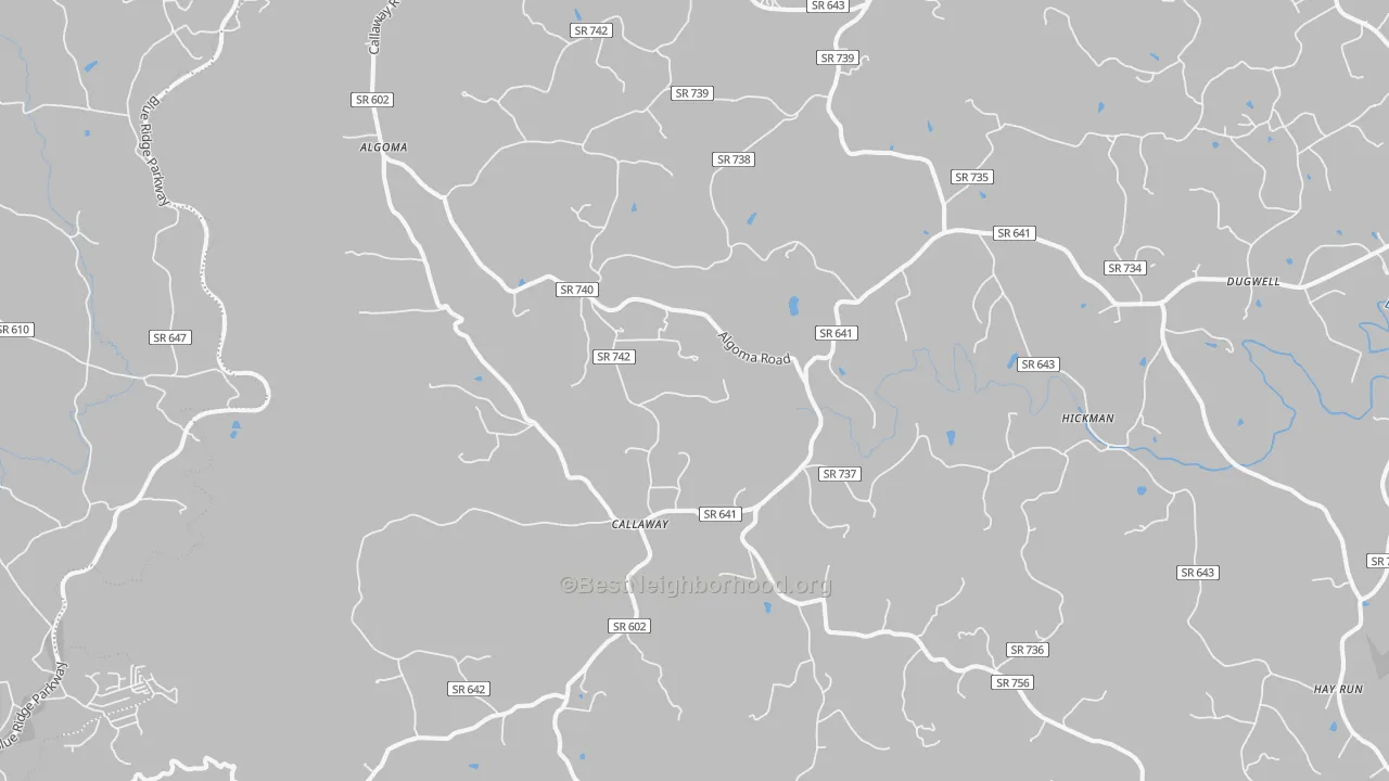 Transit Grade map of Callaway, VA