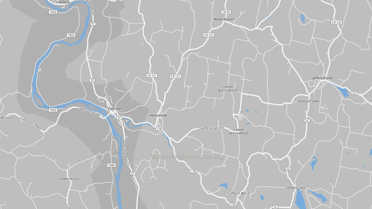 Transit Grade map of Callicoon, NY