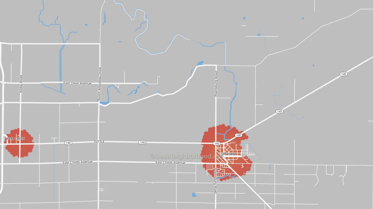 Transit Grade map of Calpack, CA