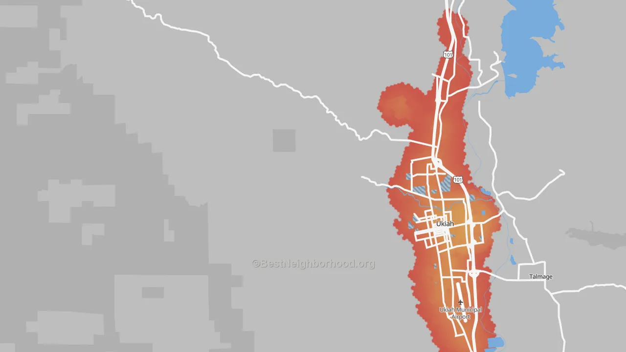 Transit Grade map of Calpella, CA