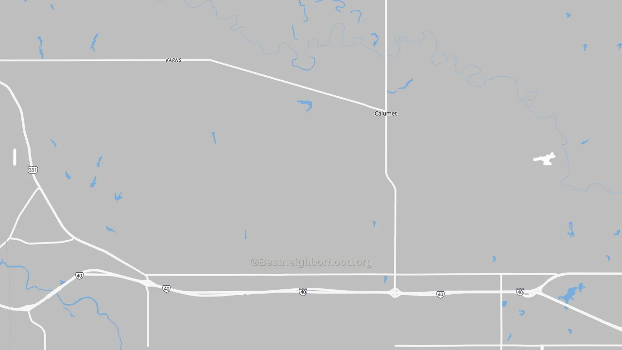Transit Grade map of Calumet, OK