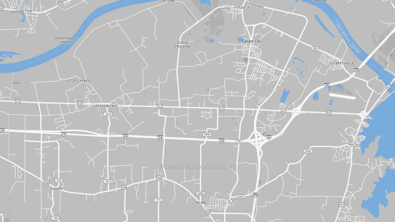 Transit Grade map of Calvert City, KY