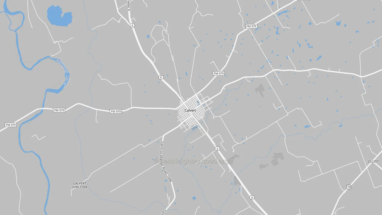 Transit Grade map of Calvert, TX