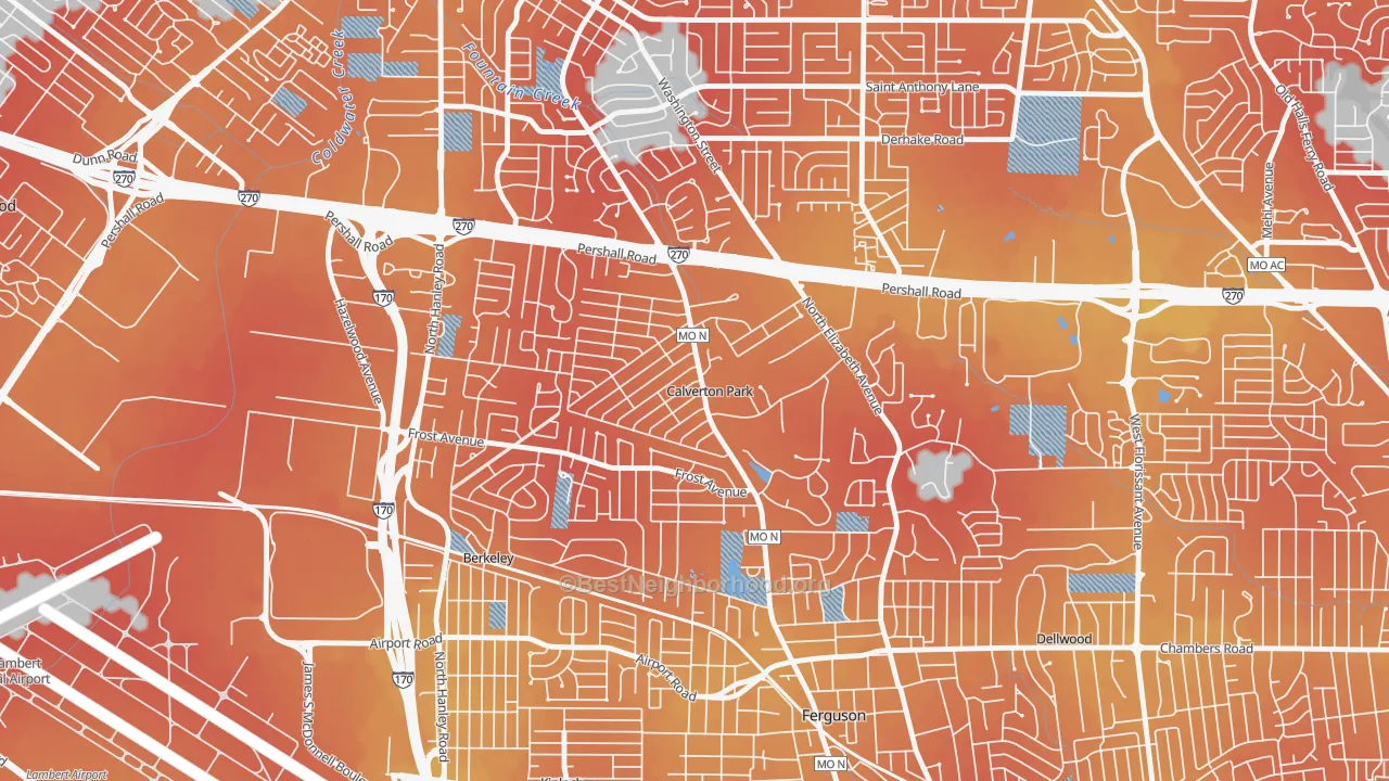 Transit Grade map of Calverton Park, MO