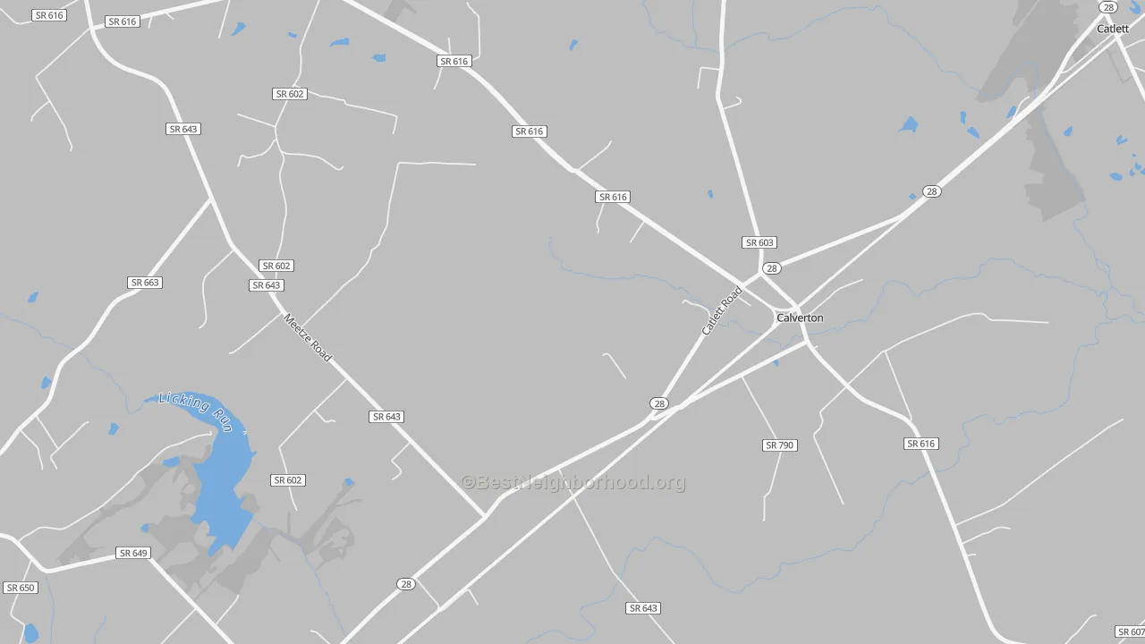 Transit Grade map of Calverton, VA
