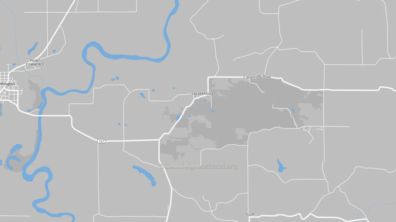Transit Grade map of Calvertville, IN