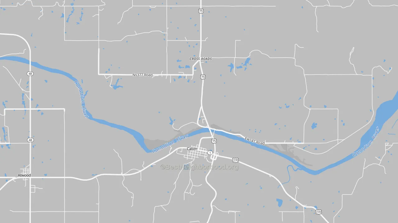 Transit Grade map of Calvin, OK