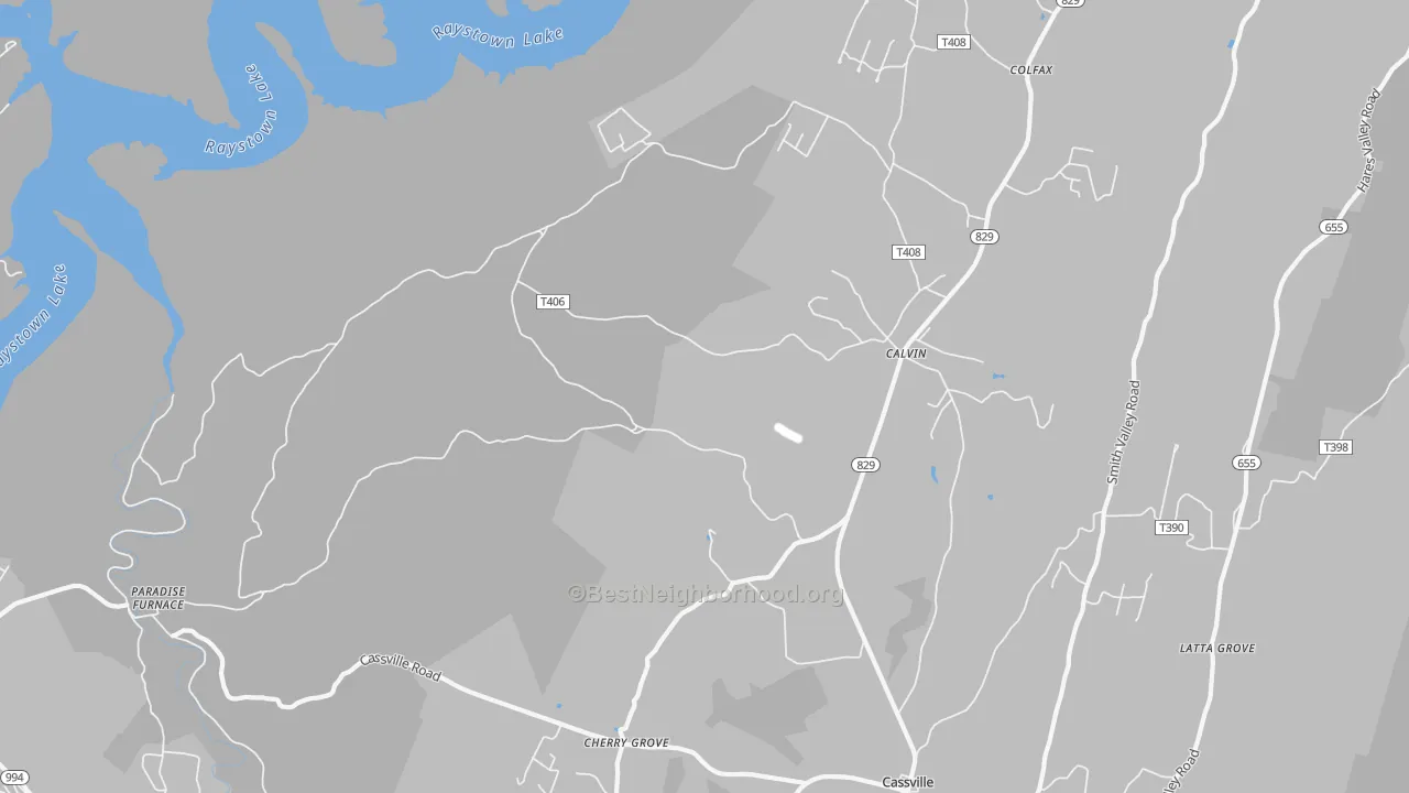Transit Grade map of Calvin, PA