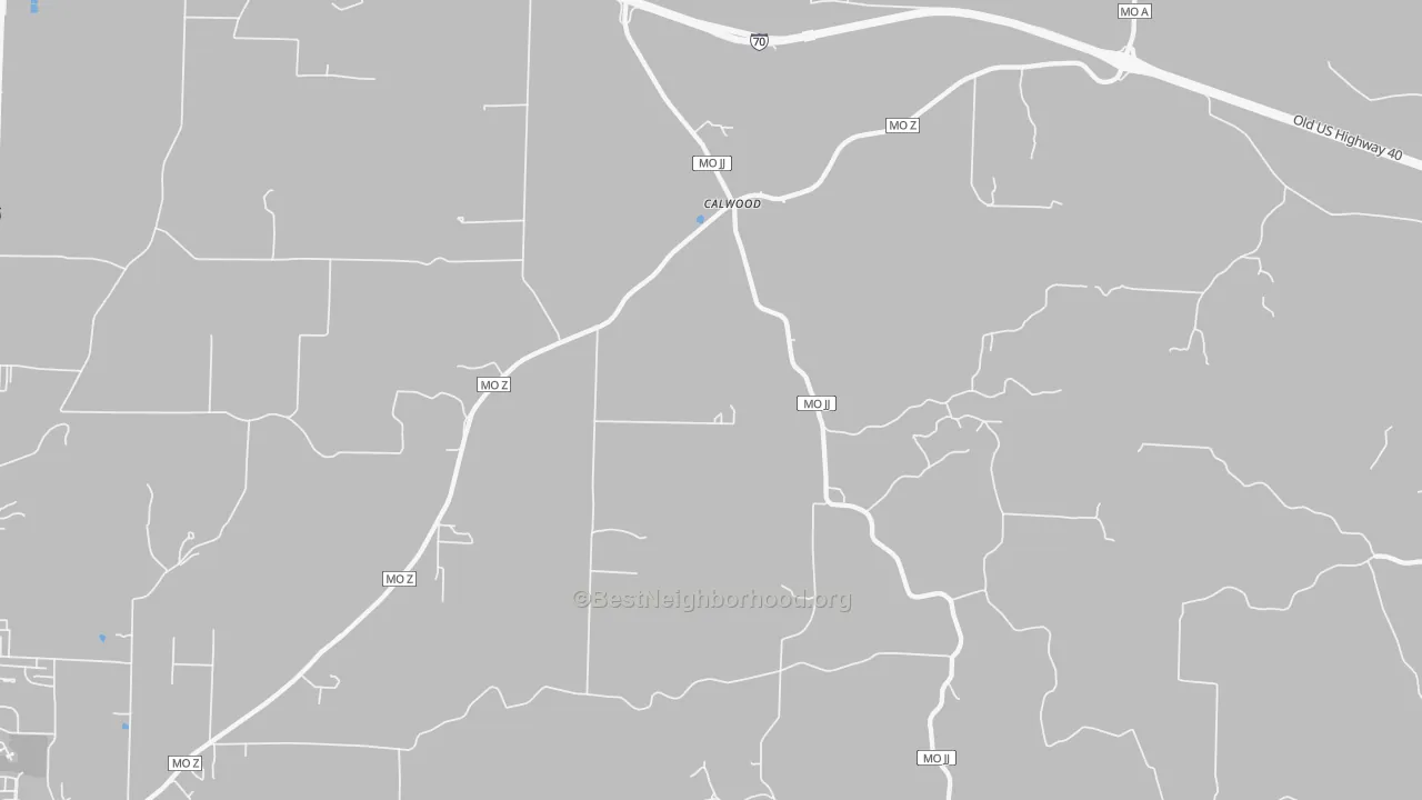 Transit Grade map of Calwood, MO