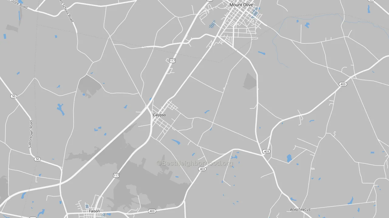 Transit Grade map of Calypso, NC