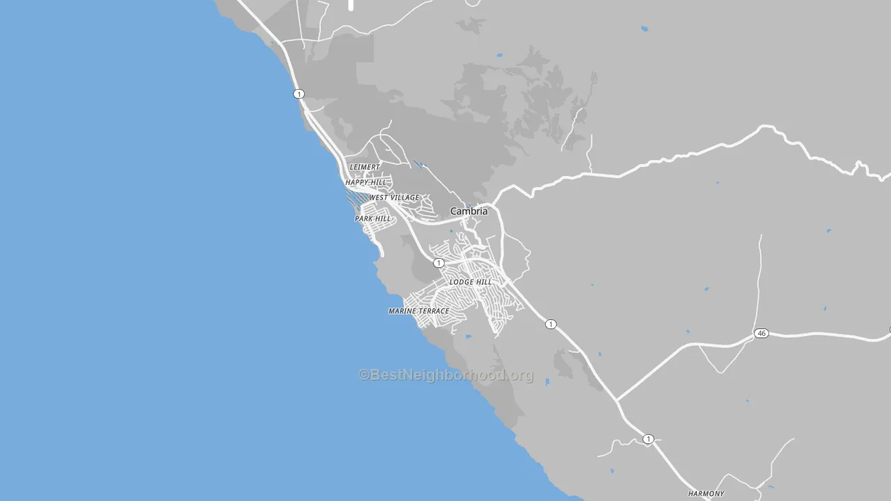 Transit Grade map of Cambria, CA