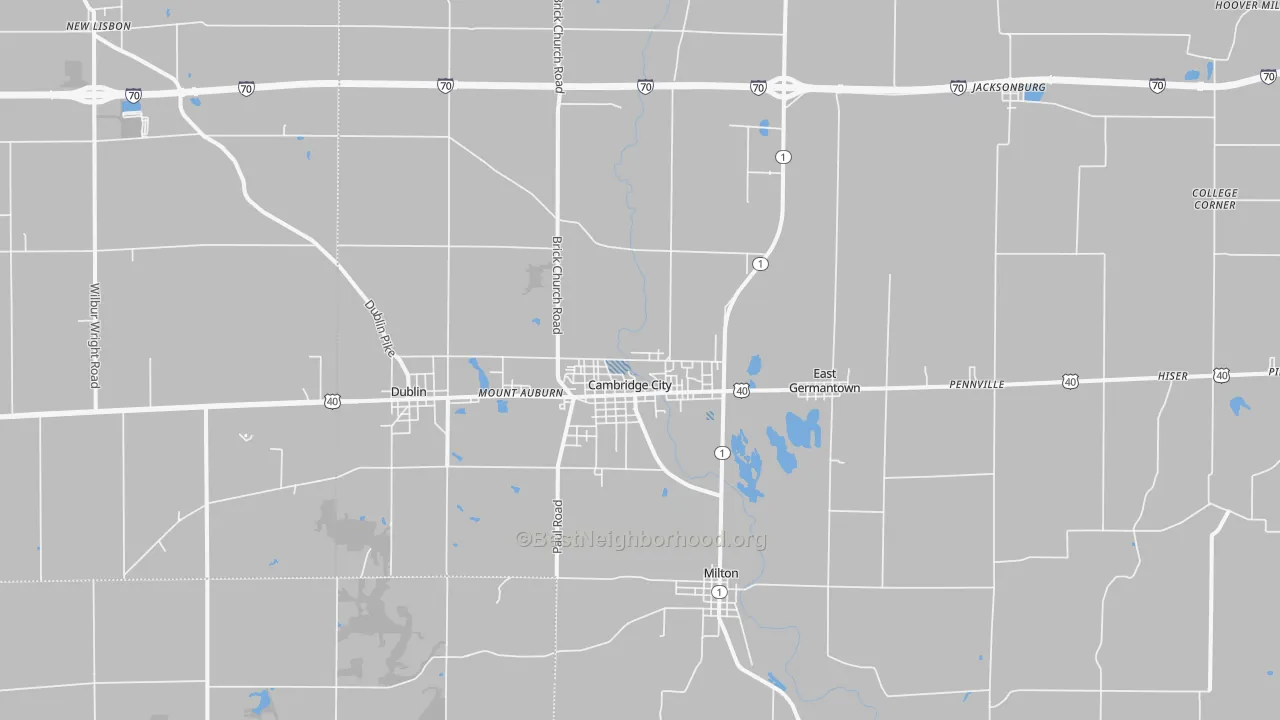 Transit Grade map of Cambridge City, IN