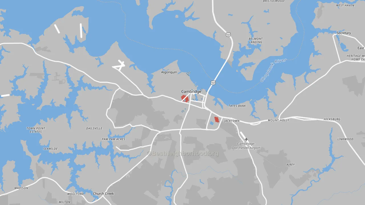 Transit Grade map of Cambridge, MD