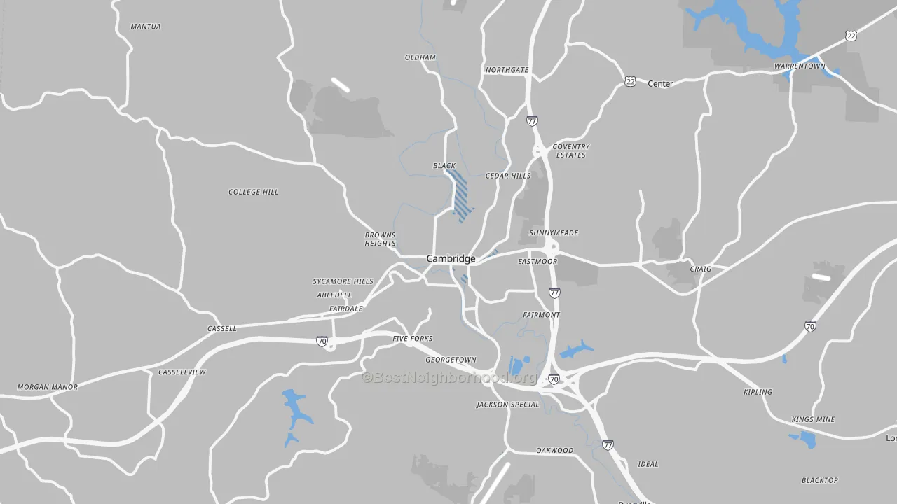 Transit Grade map of Cambridge, OH