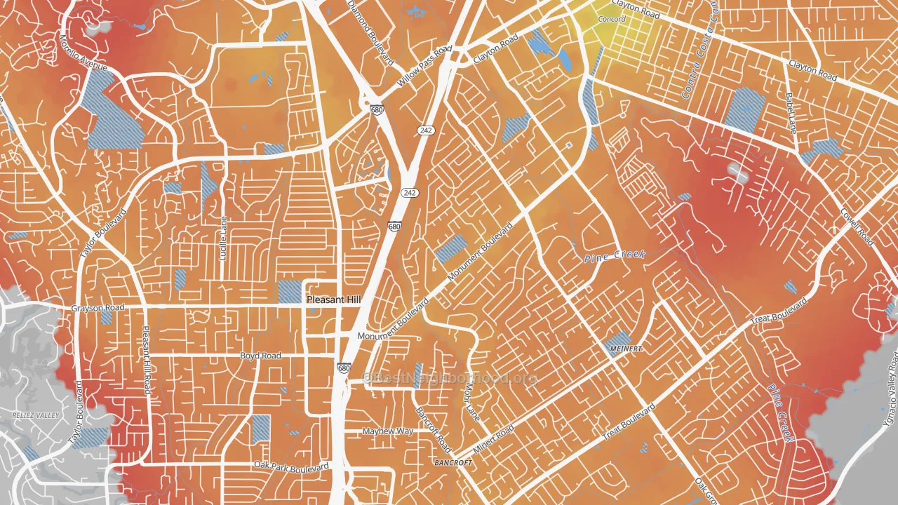 Transit Grade map of Cambridge Park, Concord, CA