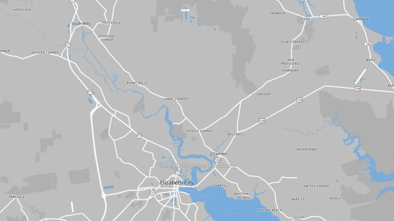 Transit Grade map of Camden County, NC