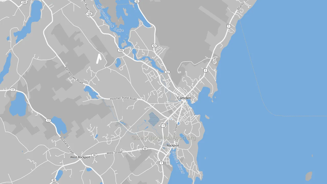 Transit Grade map of Camden, ME