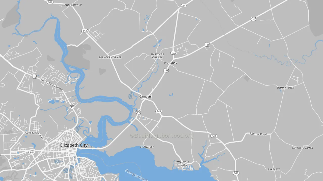 Transit Grade map of Camden, NC