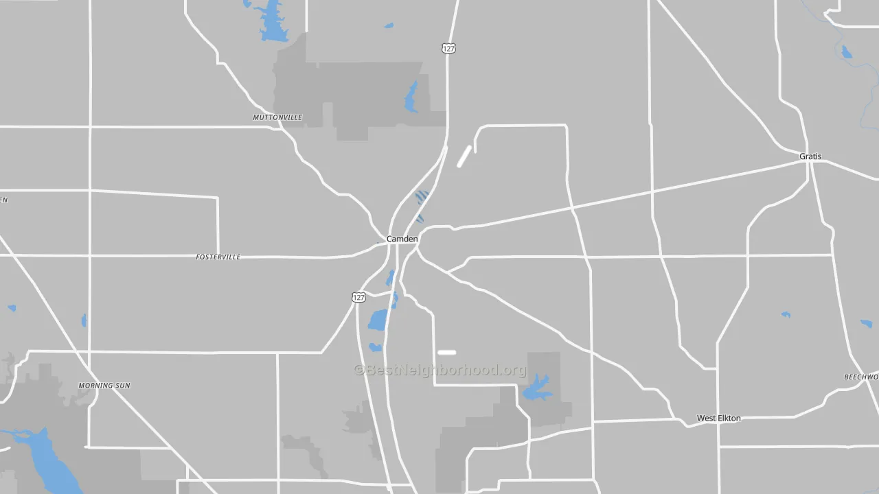 Transit Grade map of Camden, OH