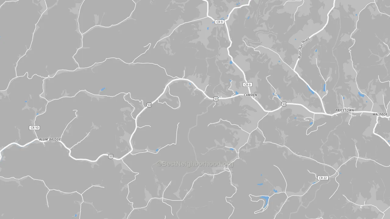 Transit Grade map of Camden, WV