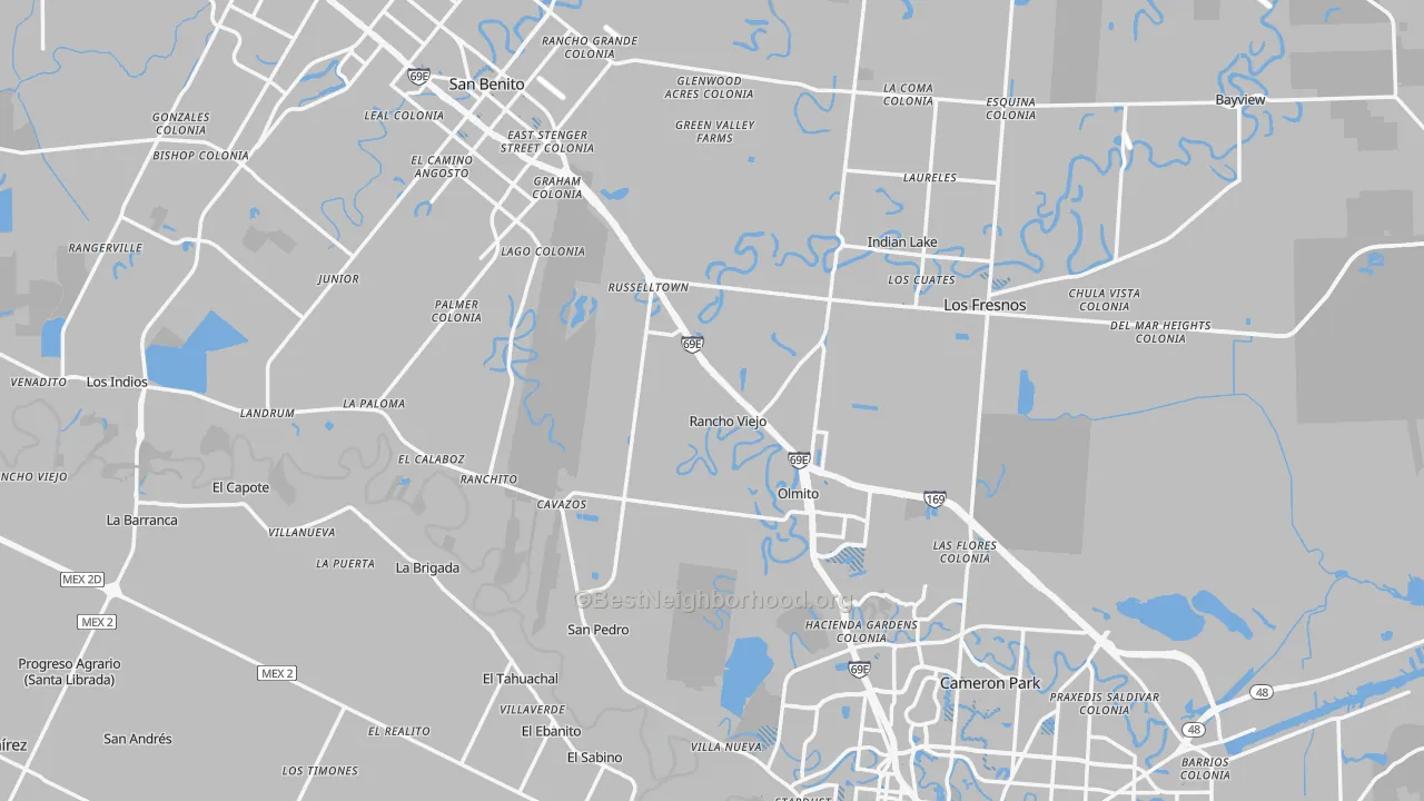 Transit Grade map of Cameron County, TX
