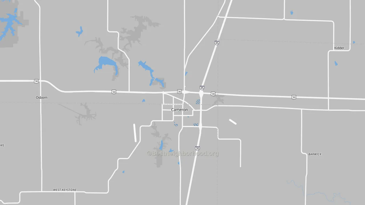Transit Grade map of Cameron, MO
