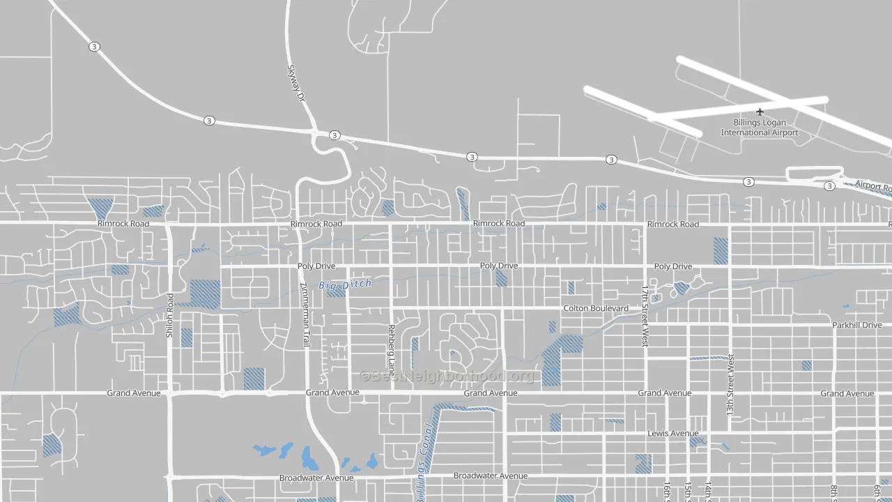 Transit Grade map of Cameron Park, Billings, MT