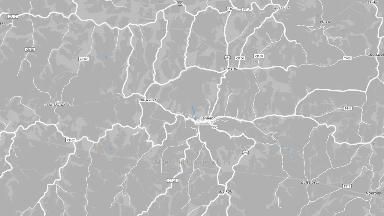 Transit Grade map of Cameron, WV