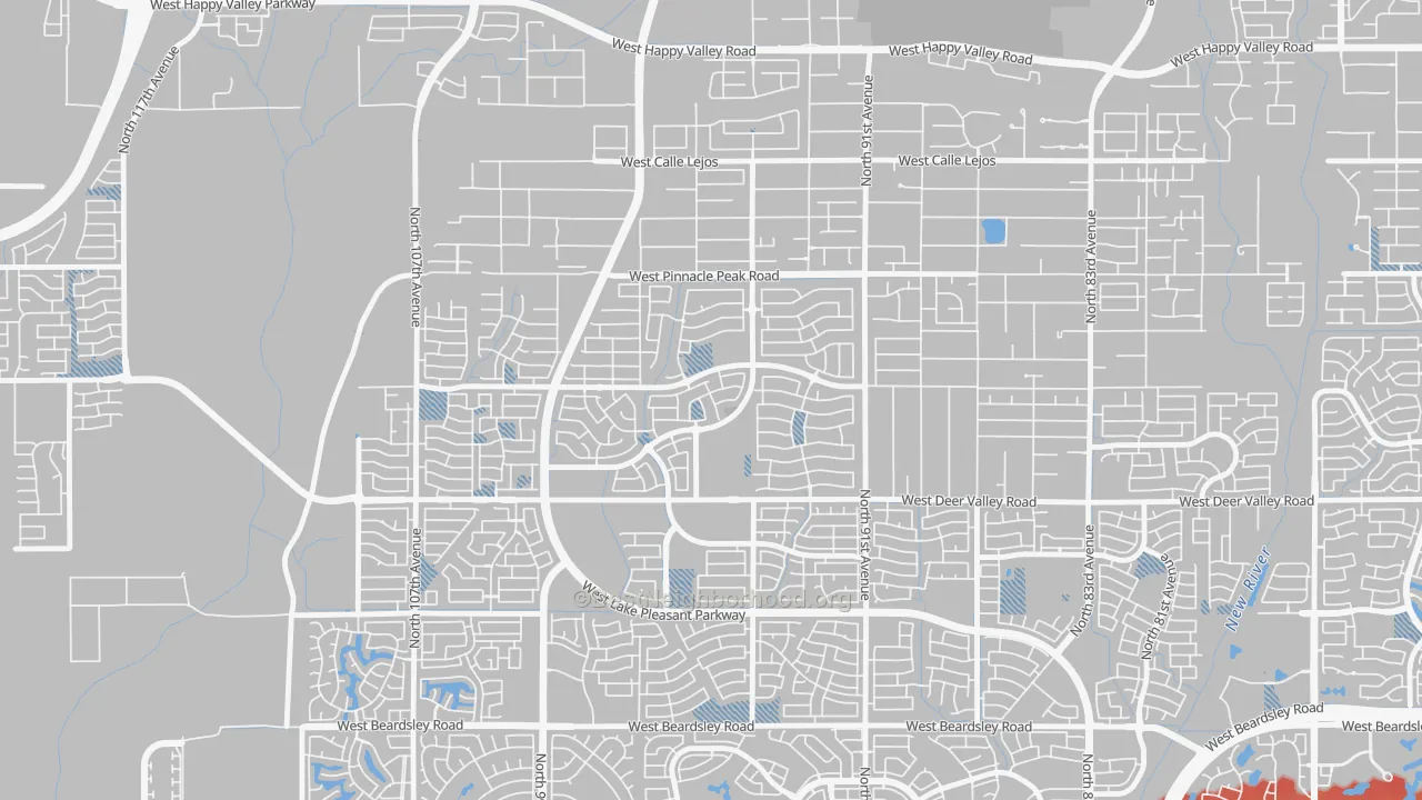 Transit Grade map of Camino Lago, Phoenix, AZ