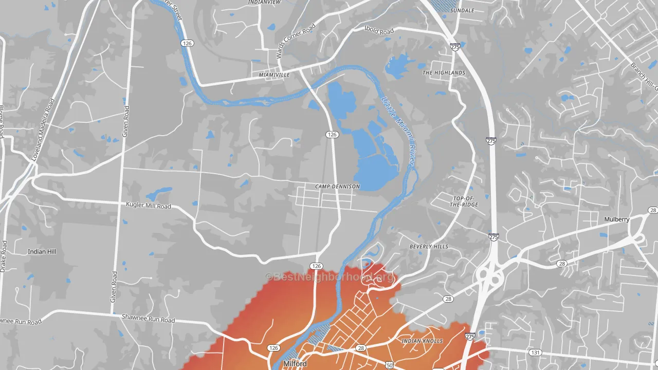 Transit Grade map of Camp Dennison, OH
