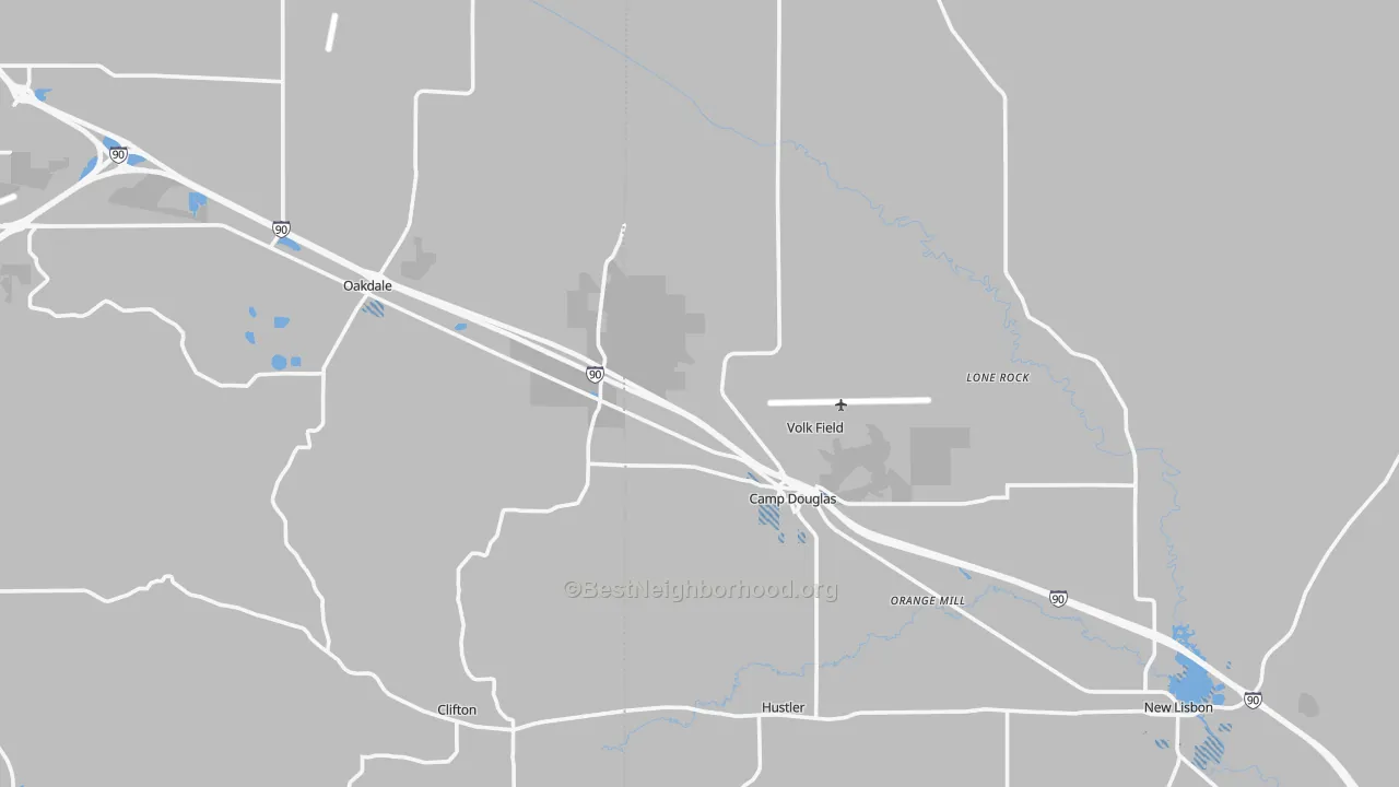 Transit Grade map of Camp Douglas, WI