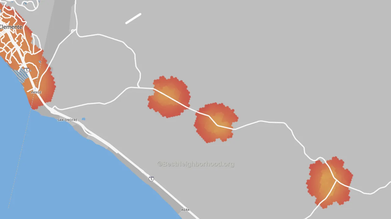 Transit Grade map of Camp Pendleton, CA
